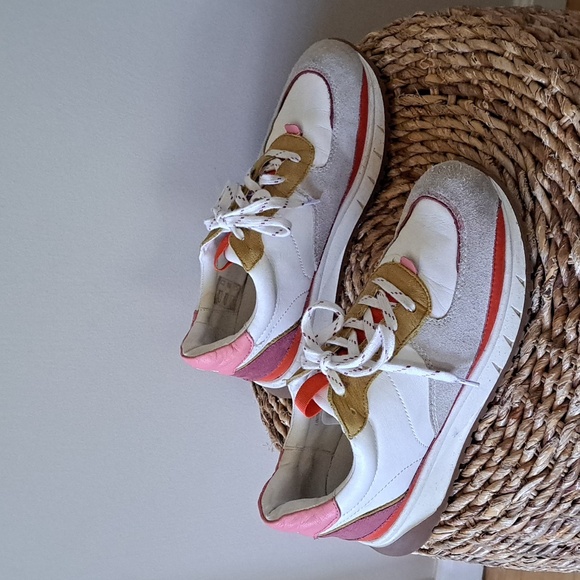 Madewell‎ Women's Kickoff Trainer White Leather Platform Fashion Sneakers S-9.5 - Picture 1 of 9